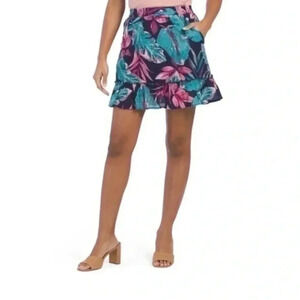 Christian Siriano multicolor mini flippy skirt